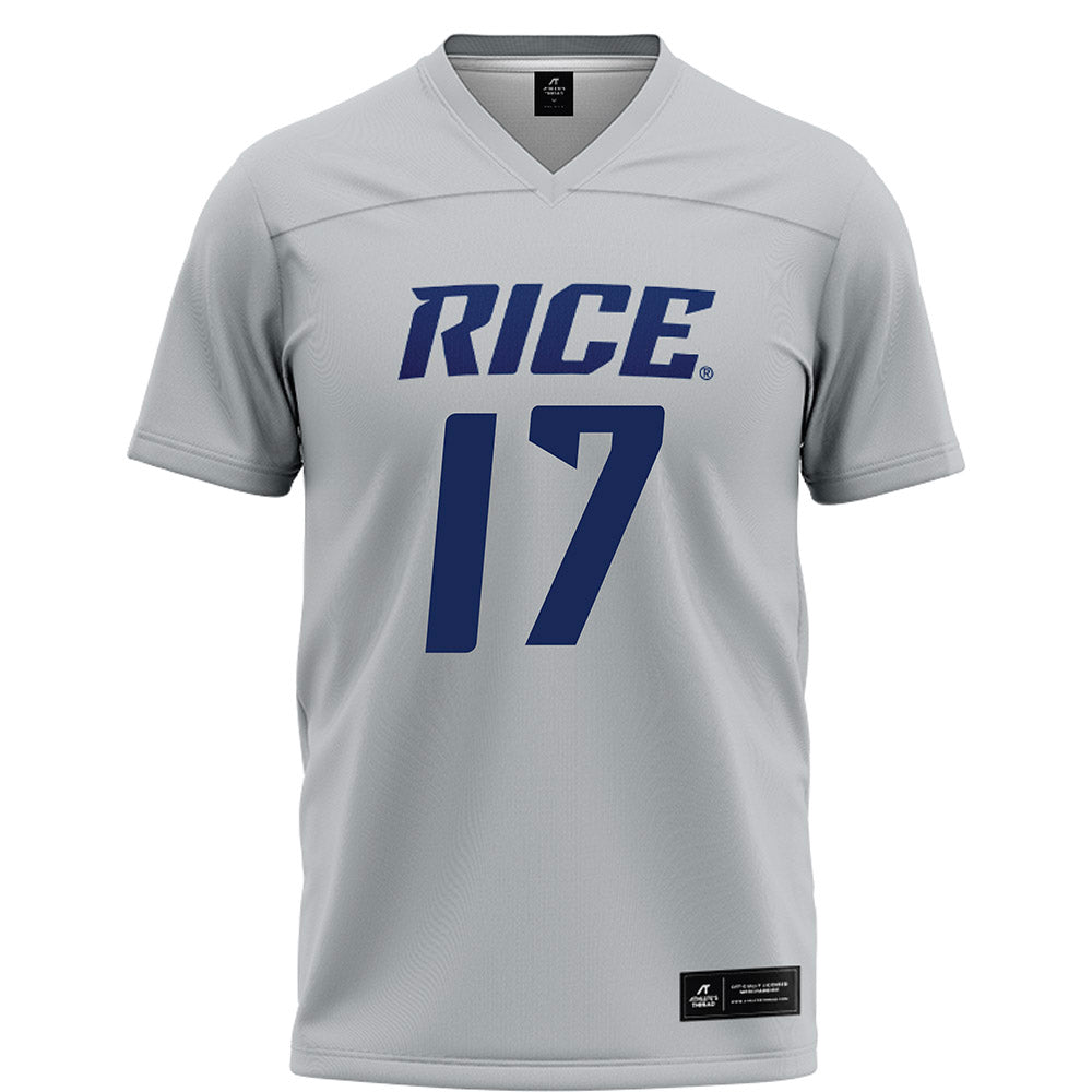 Rice - NCAA Football : Jake Renda - Grey Football Jersey-0