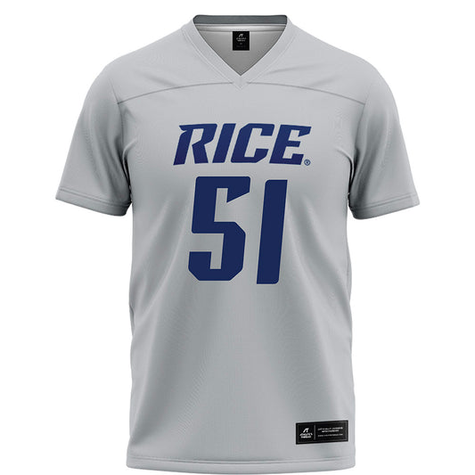 Rice - NCAA Football : Phoenix Derichsweiler - Grey Football Jersey-0