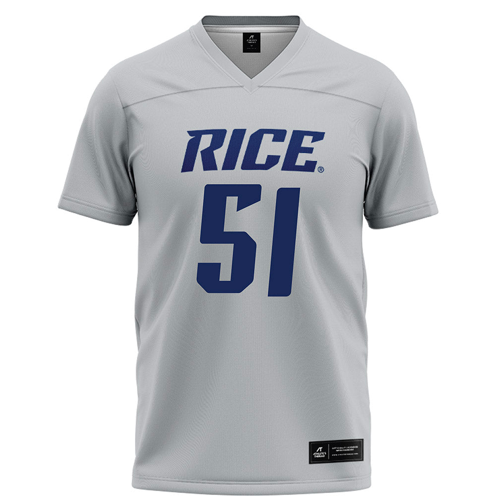 Rice - NCAA Football : Phoenix Derichsweiler - Grey Football Jersey-0
