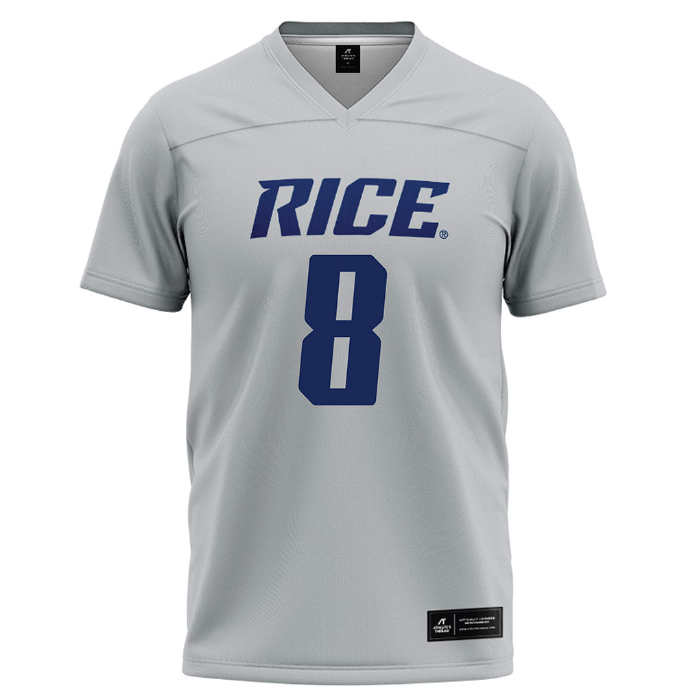 Rice - NCAA Football : Colin Leahey - Grey Football Jersey-0
