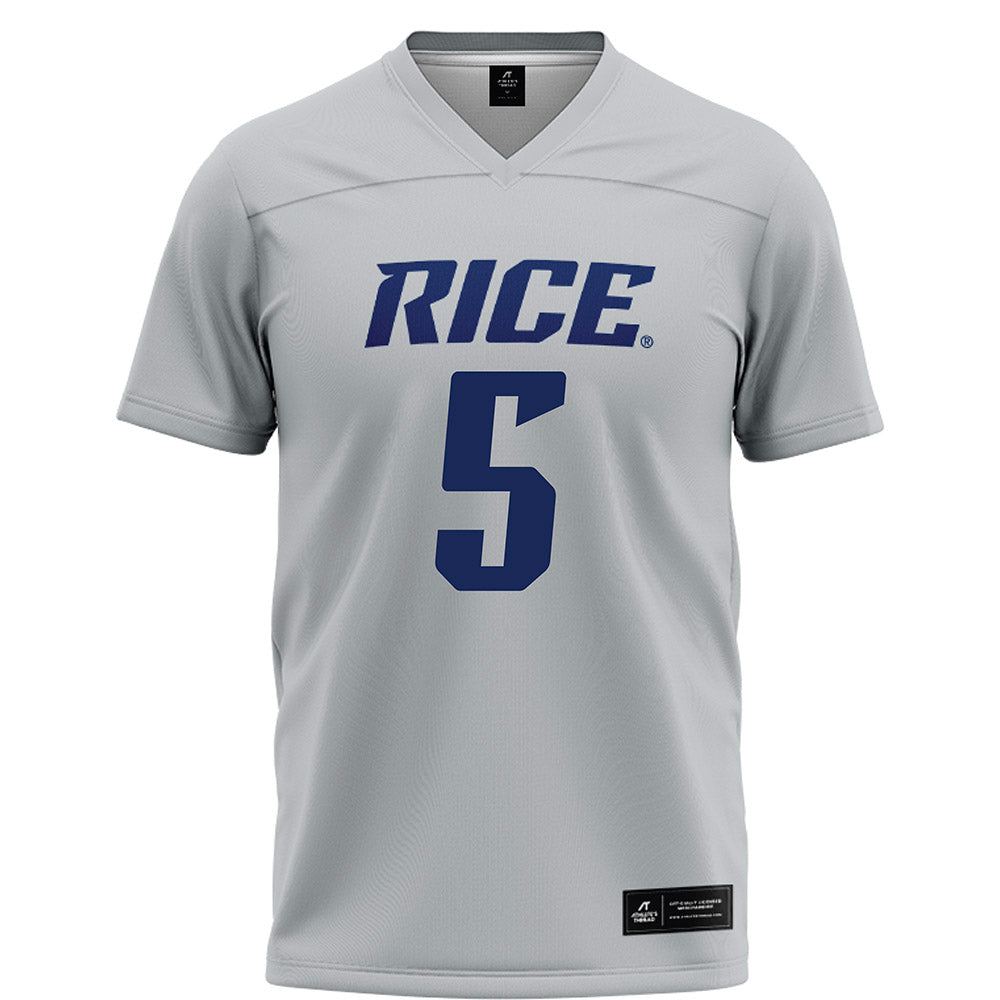 Rice - NCAA Football : Davis Lane - Grey Football Jersey-0