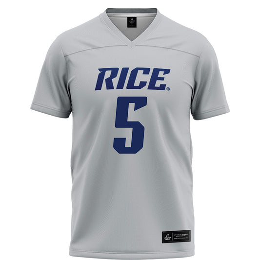 Rice - NCAA Football : Davis Lane - Grey Football Jersey-0