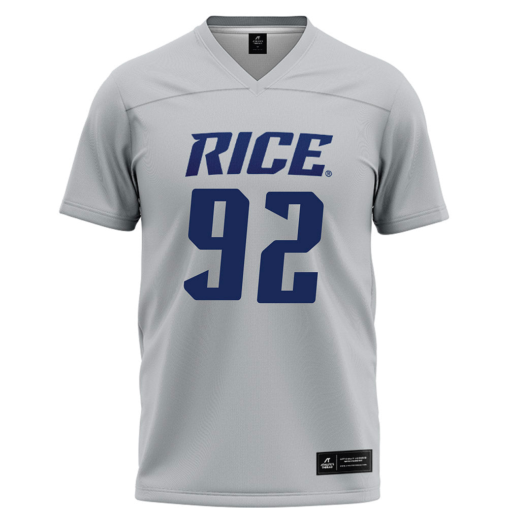 Rice - NCAA Football : Luca Akirtava - Grey Football Jersey-0