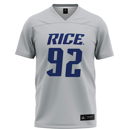 Rice - NCAA Football : Luca Akirtava - Grey Football Jersey-0