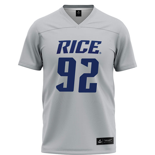 Rice - NCAA Football : Luca Akirtava - Grey Football Jersey-0