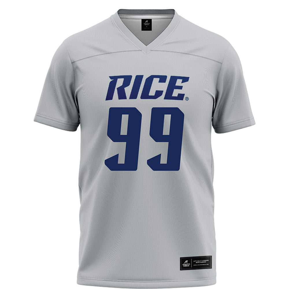 Rice - NCAA Football : Jesus Machado Jr. - Grey Football Jersey-0