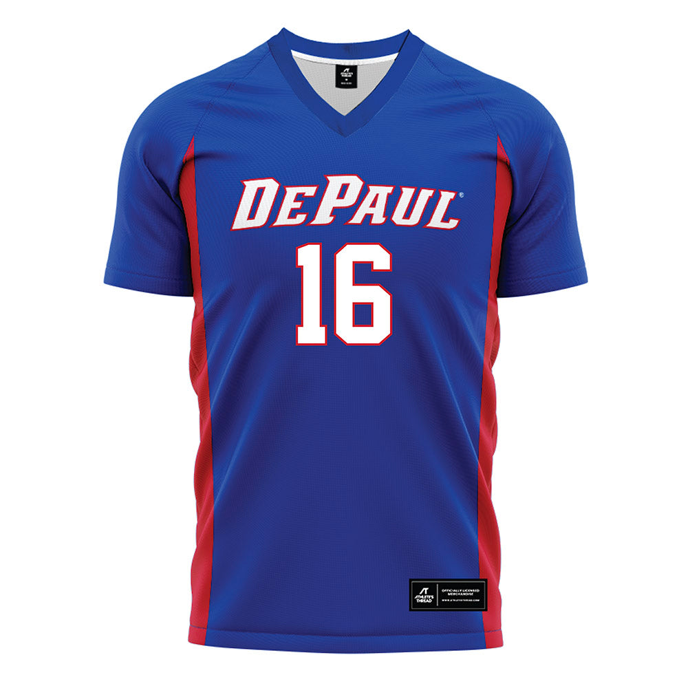 DePaul - NCAA Women's Soccer : Madeline Lewis - Blue Soccer Jersey-0