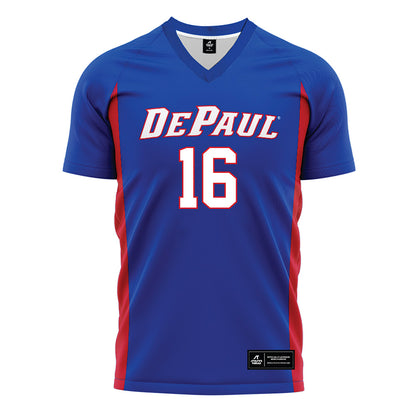 DePaul - NCAA Women's Soccer : Madeline Lewis - Blue Soccer Jersey-0