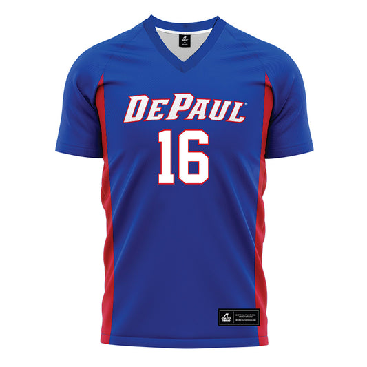 DePaul - NCAA Women's Soccer : Madeline Lewis - Blue Soccer Jersey-0