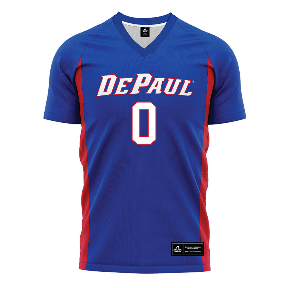 DePaul - NCAA Women's Soccer : Savannah Mittelstaedt - Blue Soccer Jersey-0