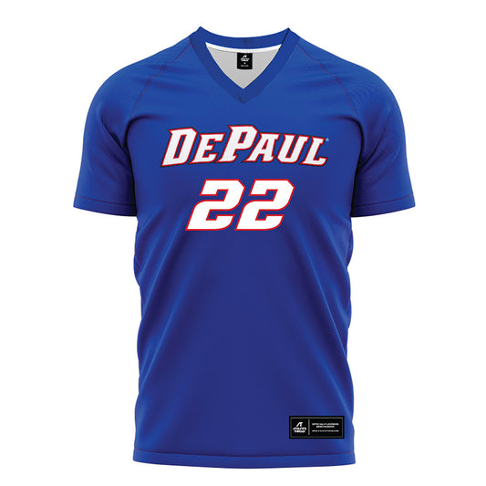 DePaul - NCAA Men's Soccer : Jordan Clagette - Blue Soccer Jersey-0