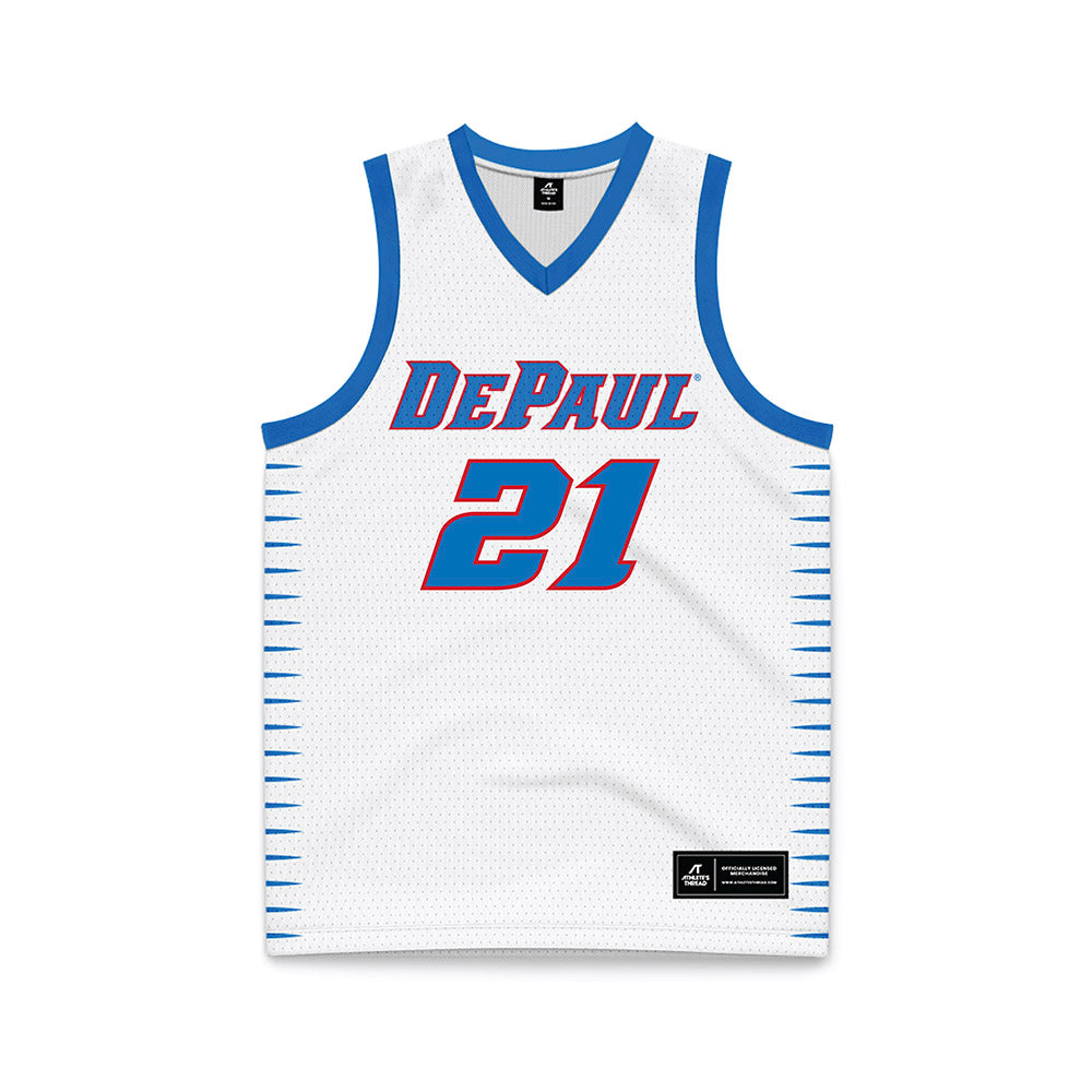 DePaul - NCAA Men's Basketball : Theo Pierre Justin - White Basketball Jersey-0