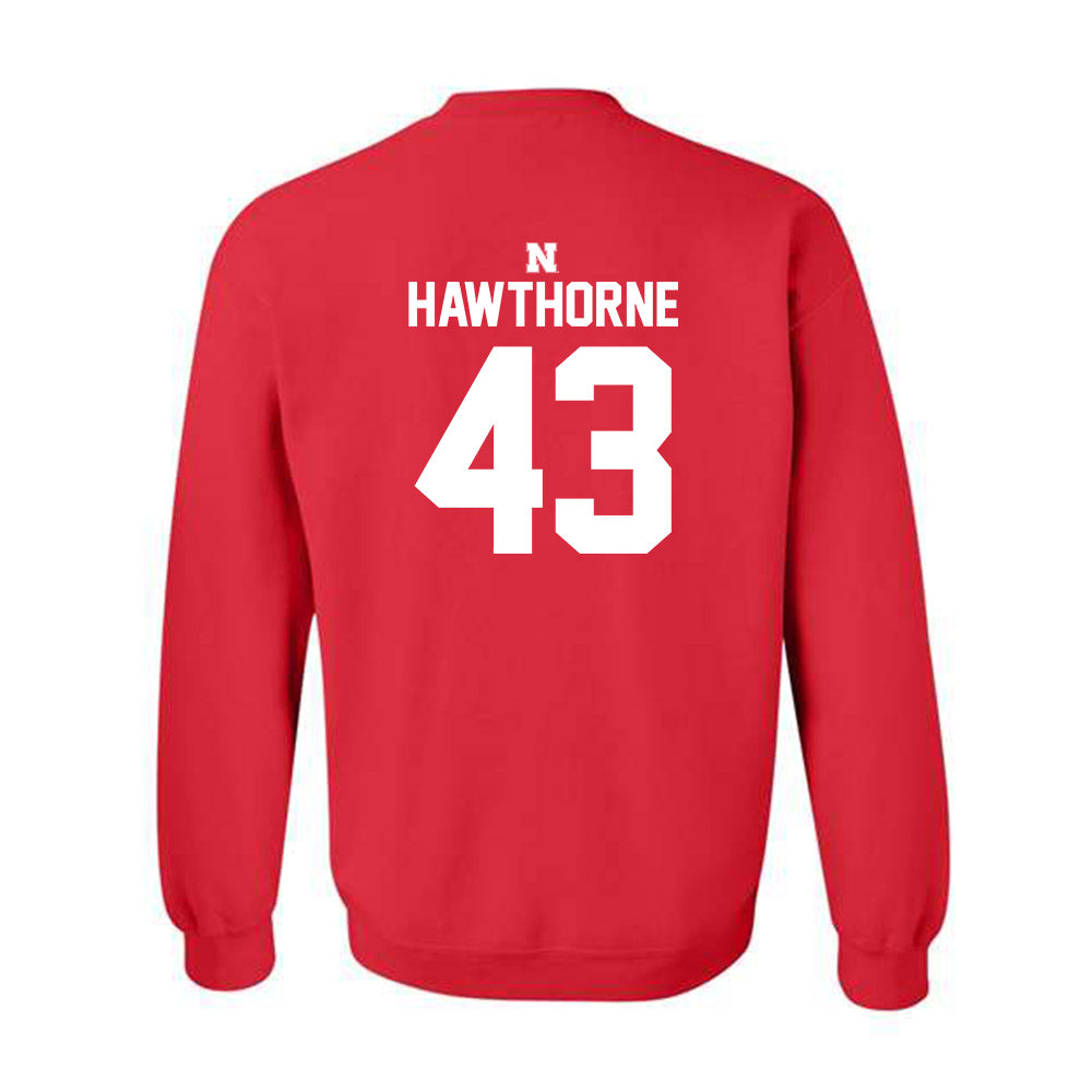 Nebraska - NCAA Football : Will Hawthorne - Classic Shersey Crewneck Sweatshirt-1