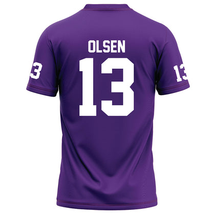 Furman - NCAA Football : Ian Olsen - Purple Football Jersey-1