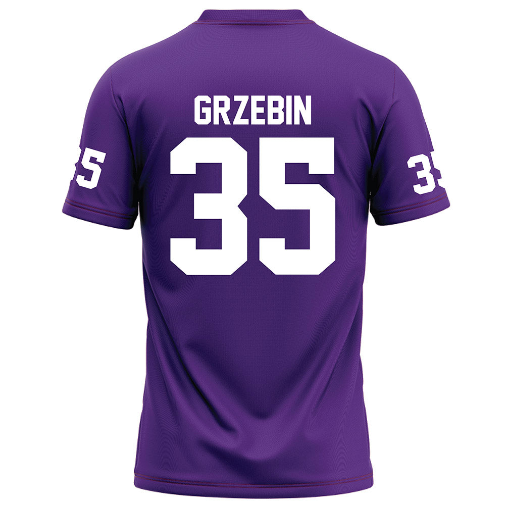 Furman - NCAA Football : Emmett Grzebin - Purple Football Jersey-1