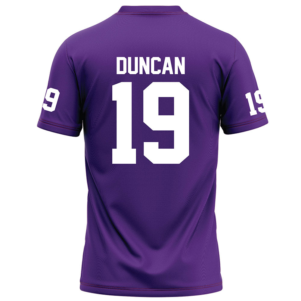 Furman - NCAA Football : Jay Duncan - Purple Football Jersey-1