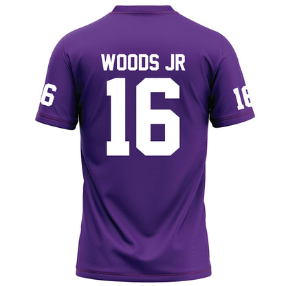 Furman - NCAA Football : Michael Woods Jr - Purple Football Jersey-1