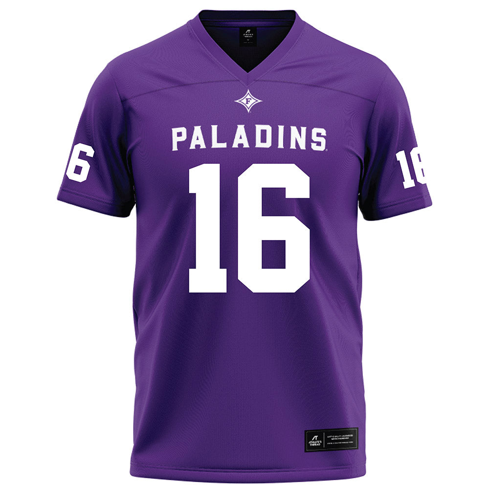 Furman - NCAA Football : Michael Woods Jr - Purple Football Jersey-0