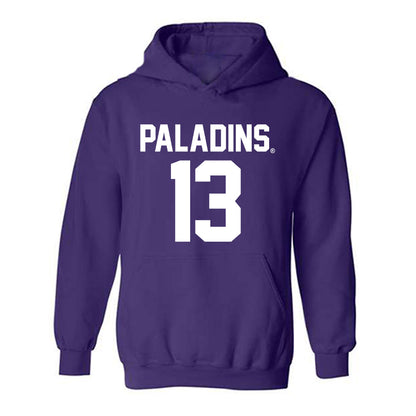 Furman - NCAA Football : Ian Olsen - Replica Shersey Hooded Sweatshirt-0