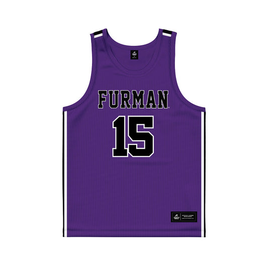 Furman - NCAA Men's Basketball : Owen Ritger - Purple Basketball Jersey-0