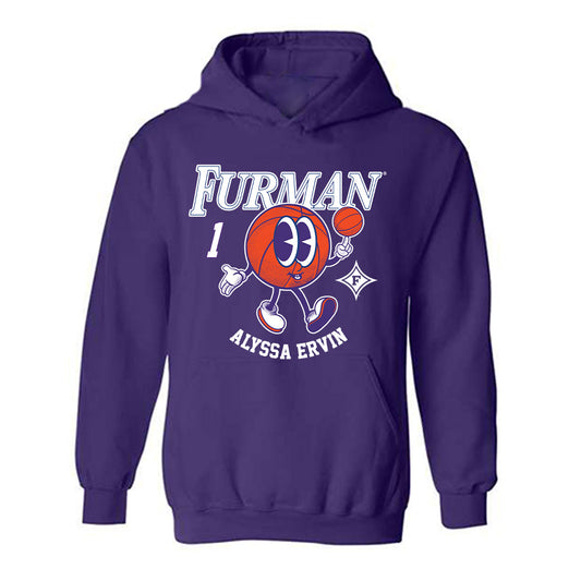 Furman - NCAA Women's Basketball : Alyssa Ervin - Fashion Shersey Hooded Sweatshirt-0