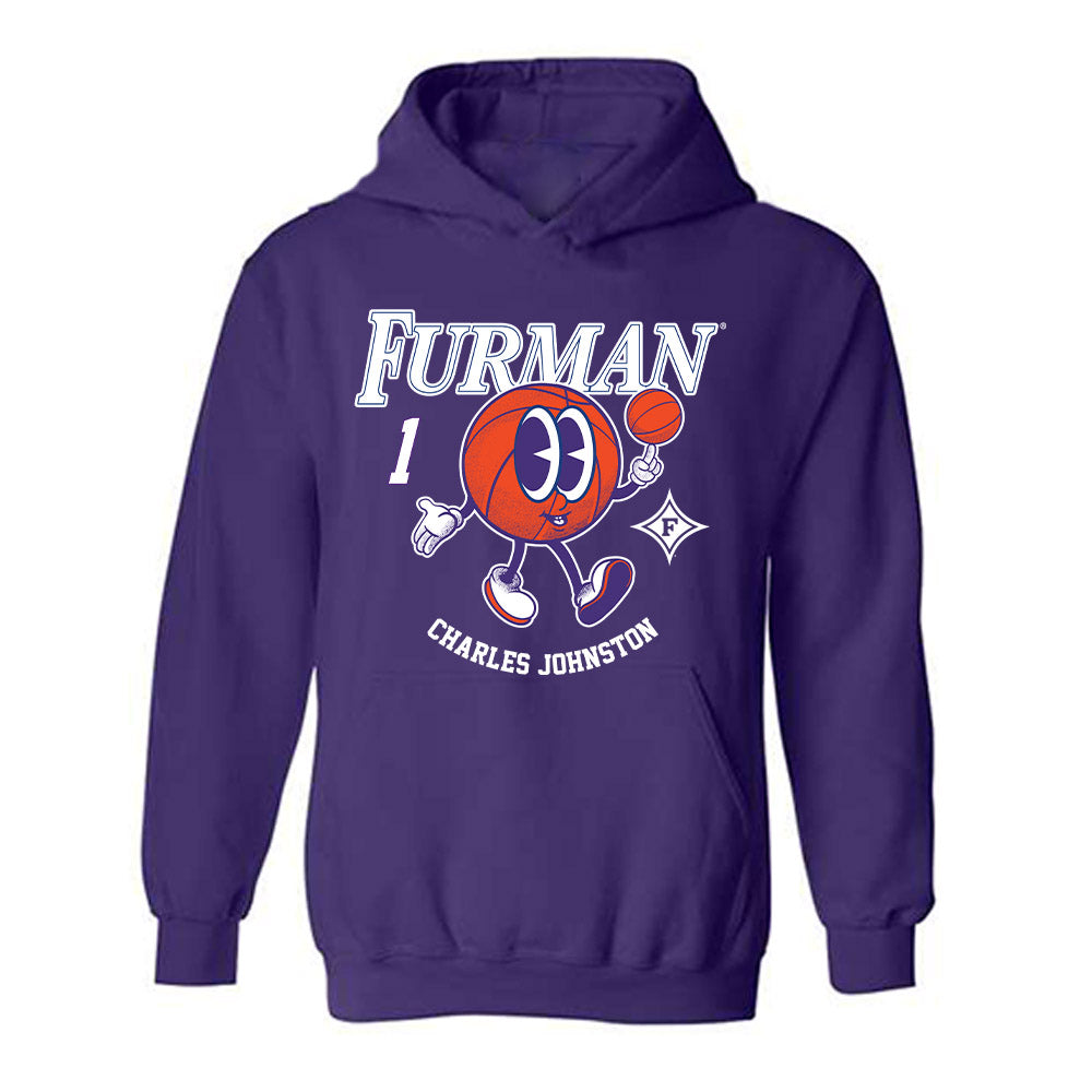 Furman - NCAA Men's Basketball : Charles Johnston - Fashion Shersey Hooded Sweatshirt-0