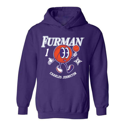 Furman - NCAA Men's Basketball : Charles Johnston - Fashion Shersey Hooded Sweatshirt-0