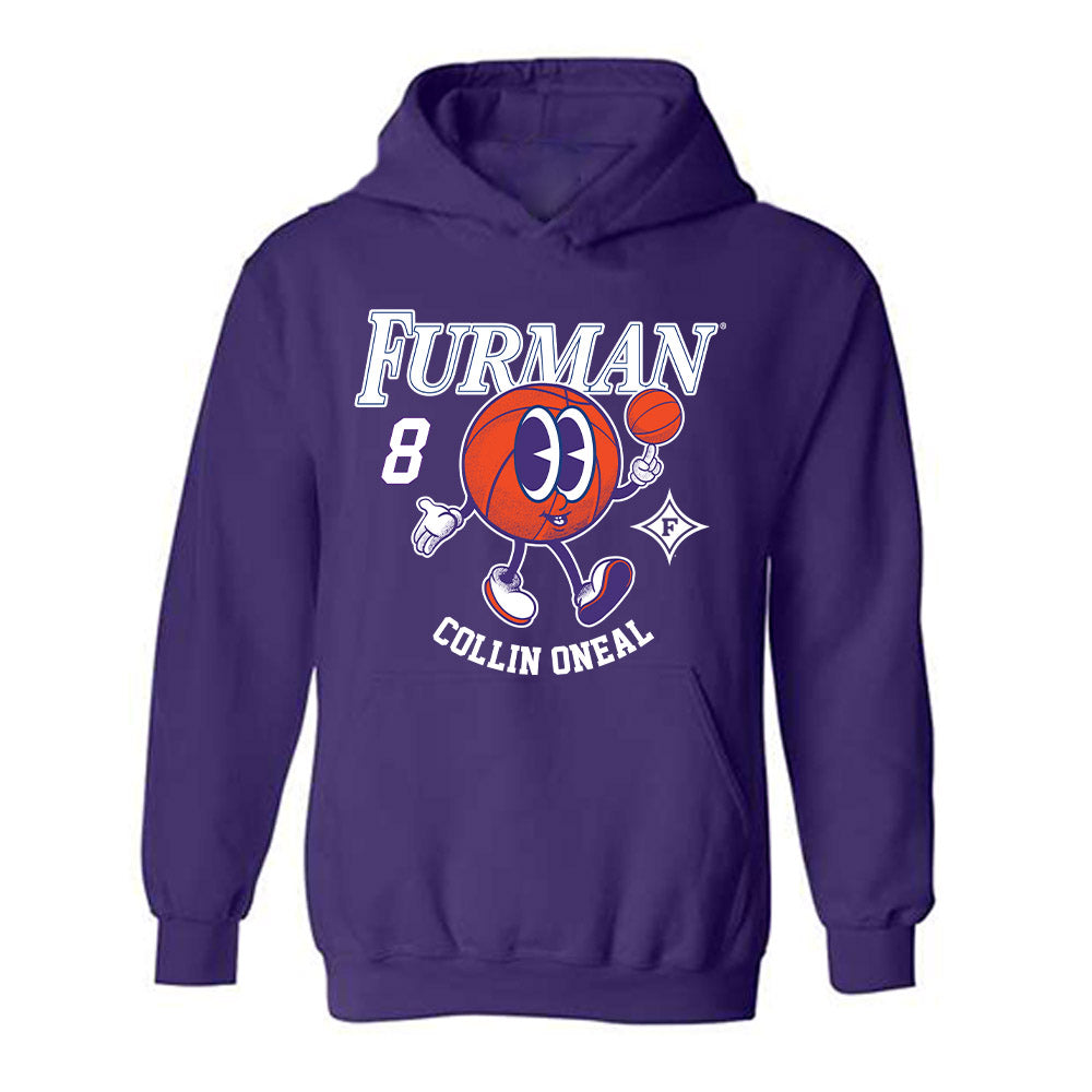 Furman - NCAA Men's Basketball : Collin ONeal - Fashion Shersey Hooded Sweatshirt-0