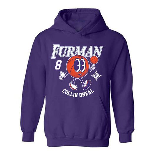 Furman - NCAA Men's Basketball : Collin ONeal - Fashion Shersey Hooded Sweatshirt-0