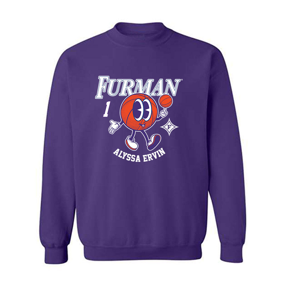 Furman - NCAA Women's Basketball : Alyssa Ervin - Fashion Shersey Crewneck Sweatshirt-0