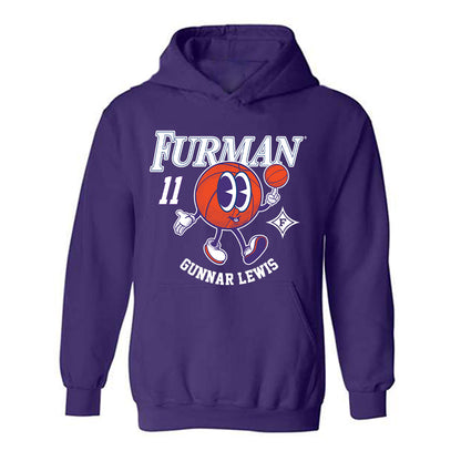 Furman - NCAA Men's Basketball : Gunnar Lewis - Fashion Shersey Hooded Sweatshirt-0
