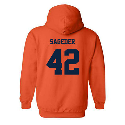 Syracuse - NCAA Men's Lacrosse : Dylan Sageder - Classic Shersey Hooded Sweatshirt-1