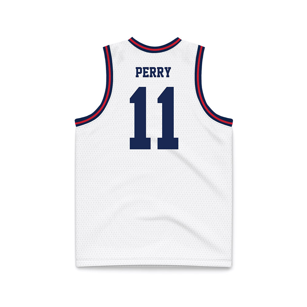 Dayton - NCAA Men's Basketball : Travis Perry - White Basketball Jersey-1