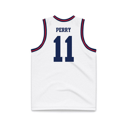 Dayton - NCAA Men's Basketball : Travis Perry - White Basketball Jersey-1