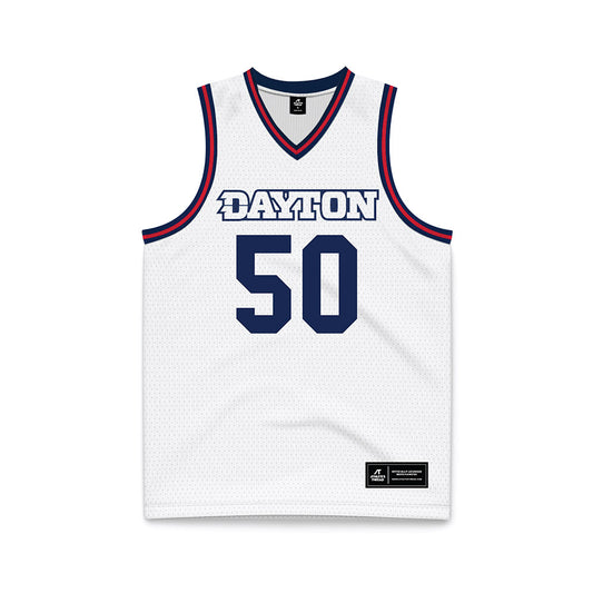 Dayton - NCAA Men's Basketball : Sean Pouedet - White Basketball Jersey-0