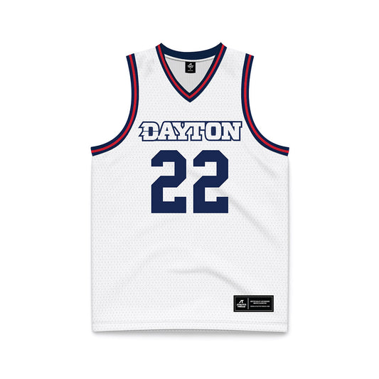 Dayton - NCAA Men's Basketball : Damon Friery - White Basketball Jersey-0
