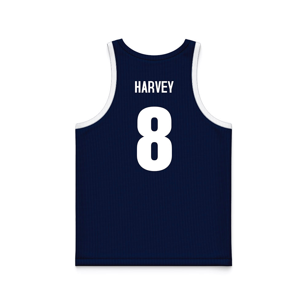 Monmouth - NCAA Men's Basketball : OMarion Harvey - Blue Basketball Jersey-1