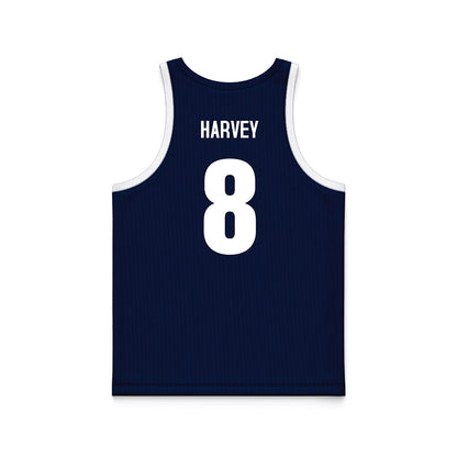 Monmouth - NCAA Men's Basketball : OMarion Harvey - Blue Basketball Jersey-1