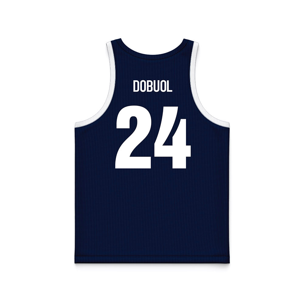 Monmouth - NCAA Men's Basketball : Jinup Dobuol - Blue Basketball Jersey-1