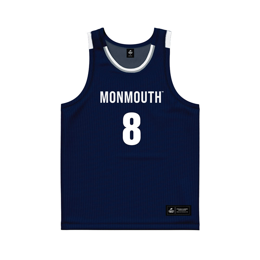 Monmouth - NCAA Men's Basketball : OMarion Harvey - Blue Basketball Jersey-0