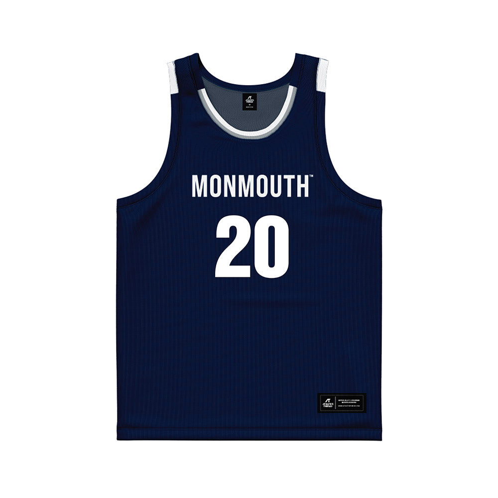 Monmouth - NCAA Men's Basketball : Zubayr Griffin - Blue Basketball Jersey-0