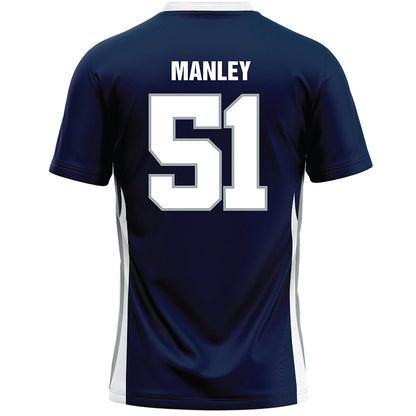 Monmouth - NCAA Men's Lacrosse : Tommy Manley - Blue Lacrosse Jersey-1