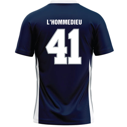 Monmouth - NCAA Men's Lacrosse : Benjamin L'Hommedieu - Blue Lacrosse Jersey-1