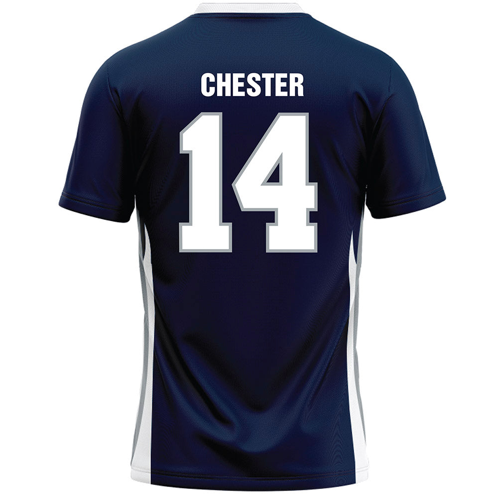 Monmouth - NCAA Men's Lacrosse : Riley Chester - Blue Lacrosse Jersey-1