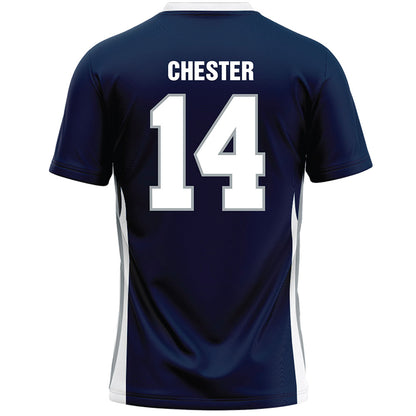 Monmouth - NCAA Men's Lacrosse : Riley Chester - Blue Lacrosse Jersey-1