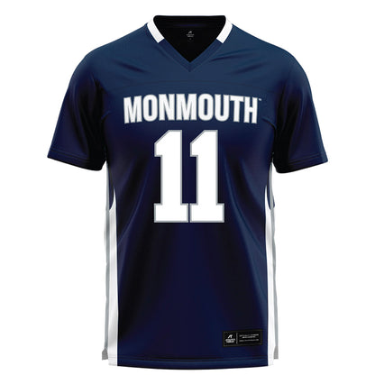 Monmouth - NCAA Men's Lacrosse : Matt Schneider - Blue Lacrosse Jersey-0