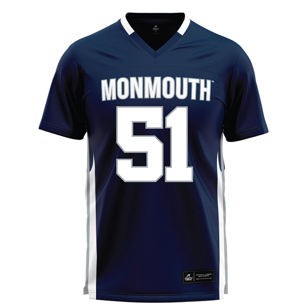 Monmouth - NCAA Men's Lacrosse : Tommy Manley - Blue Lacrosse Jersey-0