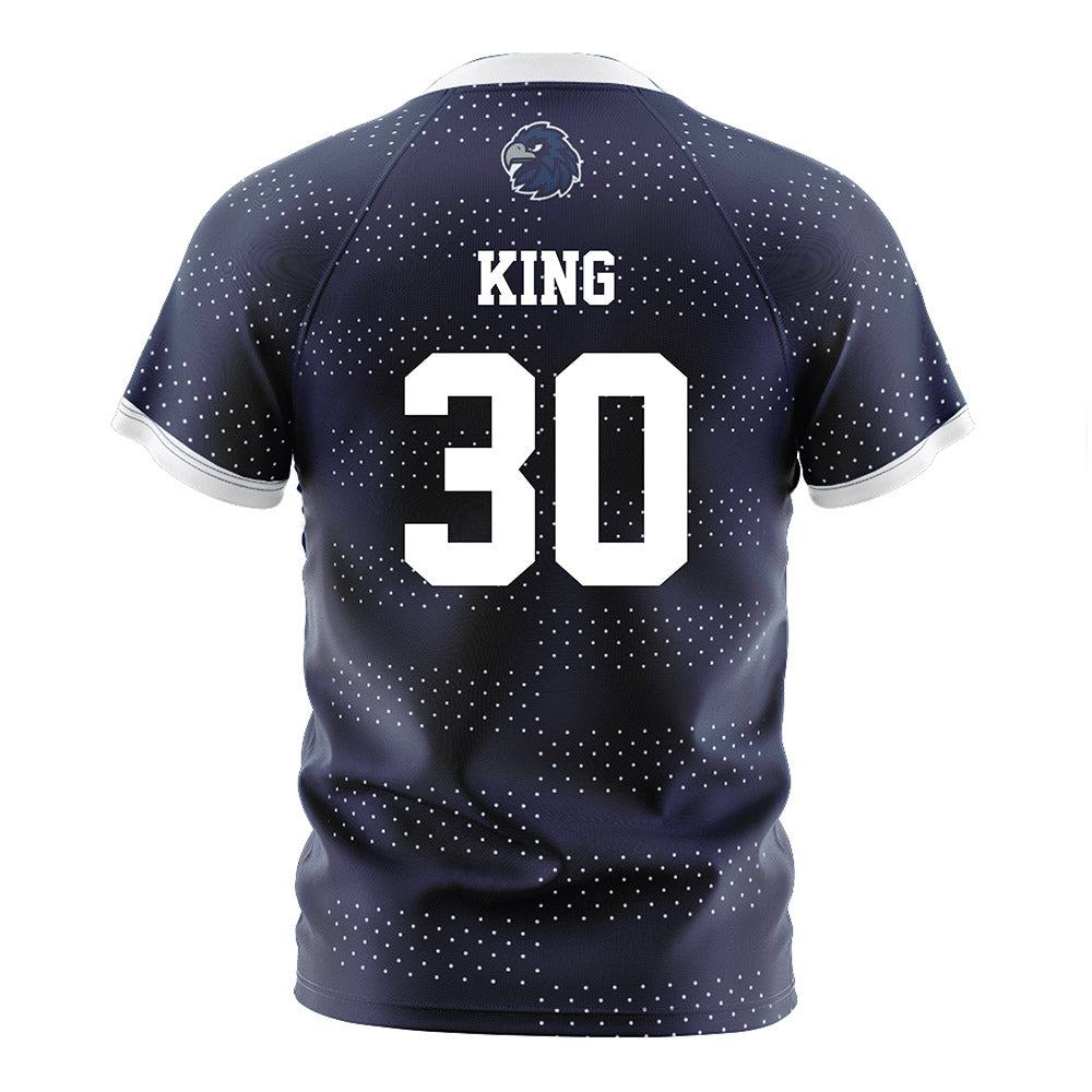Monmouth - NCAA Men's Soccer : Jason King - Blue Soccer Jersey-1