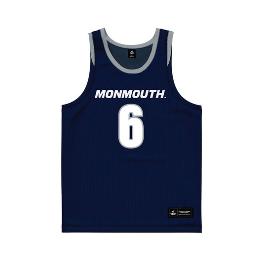Monmouth - NCAA Women's Basketball : Kathy Kersaint - Blue Basketball Jersey-0