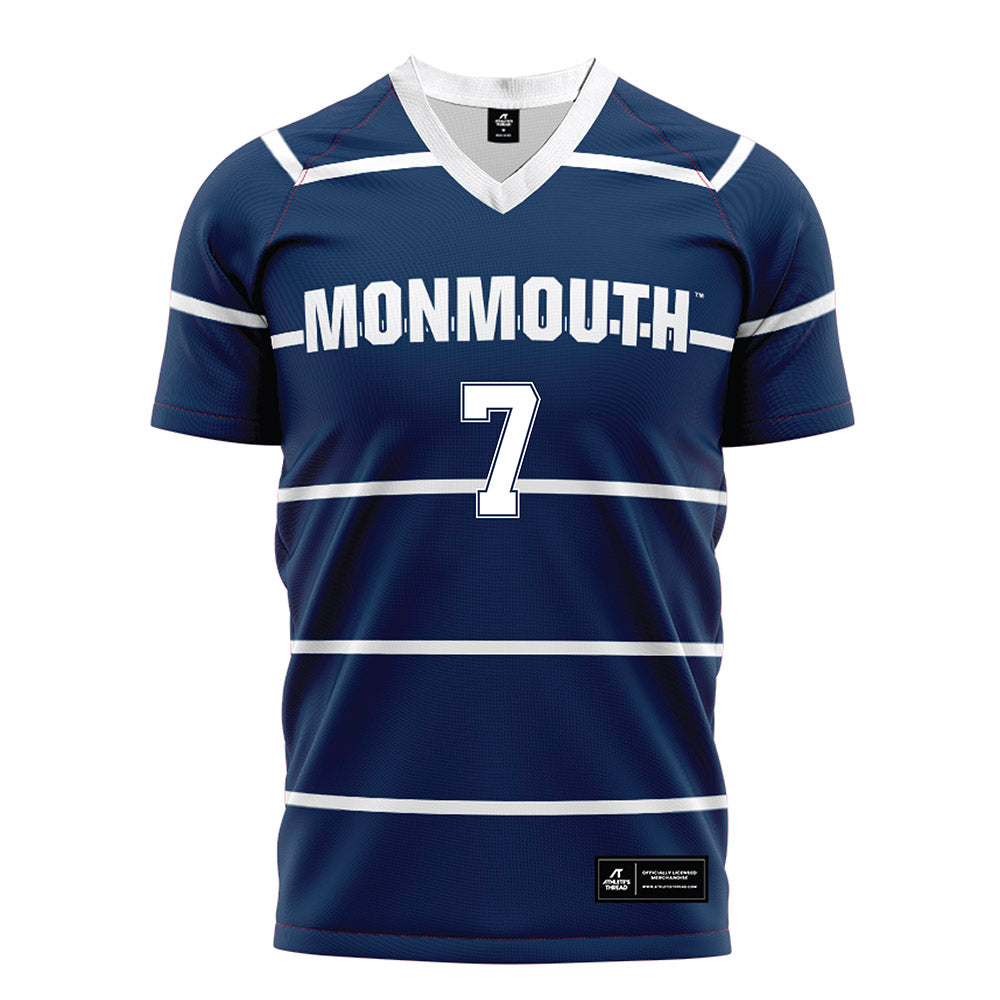 Monmouth - NCAA Women's Soccer : Marie Bogue - Blue Soccer Jersey-0
